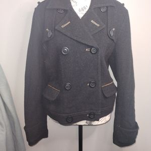 AEO Black Reversible Double Breasted Peacoat M